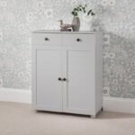 Ascot Shoe Cabinet - Grey Storage Cupboard - Image 3