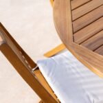 Ashby 4 Seater Round Wooden Garden Armchair Dining Set With Grey Parasol - 100cm - Image 5