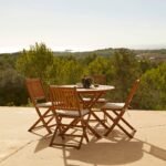 Ashby 4 Seater Round Wooden Garden Dining Set with Cream Parasol - 100cm - Image 2
