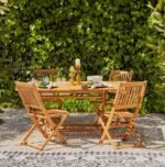 Ashby 4 Seater Wooden Rectangle Folding Dining Table - 120cm - Image 2
