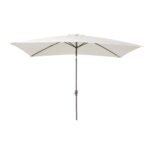 Ashby 4 Seater Wooden Rectangular Garden Armchair Dining Set with Cream LED Premium Parasol - 120cm - Image 7
