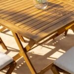 Ashby 4 Seater Wooden Garden Dining Set - 120cm - Image 3