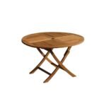 Ashby 4 Seater Wooden Round Folding Garden Dining Table - 100cm - Image 11