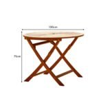 Outlet - Ashby 4 Seater Wooden Round Folding Garden Dining Table - 100Cm - Image 12