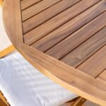 Outlet - Ashby 4 Seater Wooden Round Folding Garden Dining Table - 100Cm - Image 6