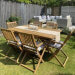 Ashby 6 Seater Wooden Garden Dining Set - 150cm - Image 2