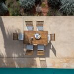 Ashby 6 Seater Wooden Rectangular Garden Dining Set with Grey Parasol - 150cm - Image 11