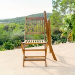 Ashby 6 Seater Round Wooden Garden Dining Set & Cream Parasol - 130cm - Image 10