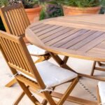 Ashby 6 Seater Round Wooden Garden Dining Set with Arms & Grey Parasol - 130cm - Image 9