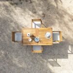 Aspen 4 Seater Wooden Extendable Garden Dining Set with Cushions - Cream LED Premium Parasol - Image 10