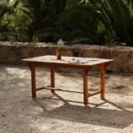 Aspen 4 Seater Wooden Extendable Garden Dining Set with Cushions - Cream LED Premium Parasol - Image 3
