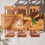 Aspen 6 Seater Wooden Extendable Garden Dining Set - Image 5