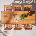Aspen 6 Seater Wooden Extendable Garden Dining Set with Cream Parasol - 160cm to 240cm - Image 12