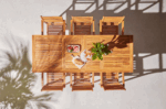 Aspen 6 Seater Wooden Garden Dining Set with Cream Parasol - 140cm to 200cm - Image 8