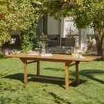 Aspen 6 Seater Wooden Extendable Garden Dining Set with Grey Parasol - 160cm to 240cm - Image 6