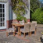 Aspen 6 Seater Wooden Garden Dining Set with 6 Oliver Dining Chairs - 140cm to 200cm