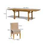Aspen 6 Seater Wooden Garden Dining Set with 6 Oliver Dining Chairs - 160 - 240cm - Image 7