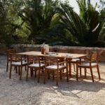 Aspen 8 Seater Wooden Garden Dining Set with Cushions - 160cm to 240cm
