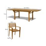 Aspen 8 Seater Wooden Garden Dining Set with Grey LED Premium Parasol  - 160cm to 240cm - Image 14