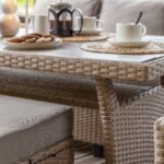 Aston 9 Seater Rattan Corner Sofa Set with Polywood Table Top - Natural Brown - Image 5