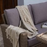 Aston 9 Seater Rattan Corner Sofa Set with Cream LED Premium Parasol with Glass Table Top - Natural Brown - Image 4