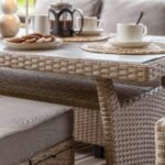 Aston 9 Seater Rattan Corner Sofa Set with Cream Lean Over Parasol with Polywood Table Top - Natural Brown - Image 8