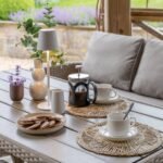 Aston 9 Seater Rattan Corner Sofa Set with Cream Lean Over Parasol with Polywood Table Top - Natural Brown - Image 5