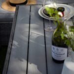 Aston 9 Seater Rattan Garden Corner Sofa Set with Grey LED Premium Parasol - Polywood Top - Grey - Image 7