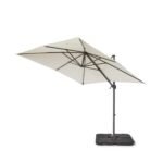 Aston 9 Seater Rattan Garden Corner Sofa Set with with Cream LED Premium Cantilever Parasol - Polywood Top - Black - Image 15