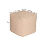 Outlet - Atcham Clay/Natural Wool & Cotton Ottoman Stool - 45cm X 45cm - Image 11