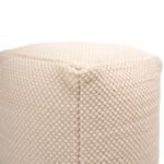 Outlet - Atcham Clay/Natural Wool & Cotton Ottoman Stool - 45cm X 45cm - Image 9