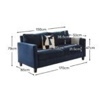 Ava 2 Seater Sofa - Ink with Black Oak Legs - Image 10