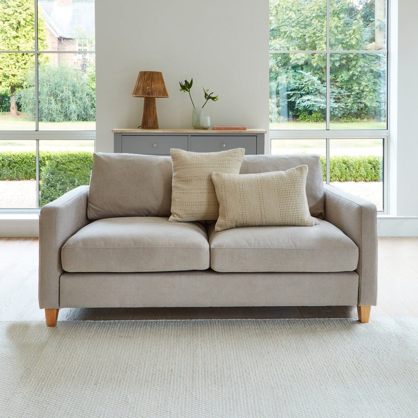 ava-2-seater-sofa-soft-beige-1 Ava 2 Seater Sofa - Soft Beige with Pale Oak Legs