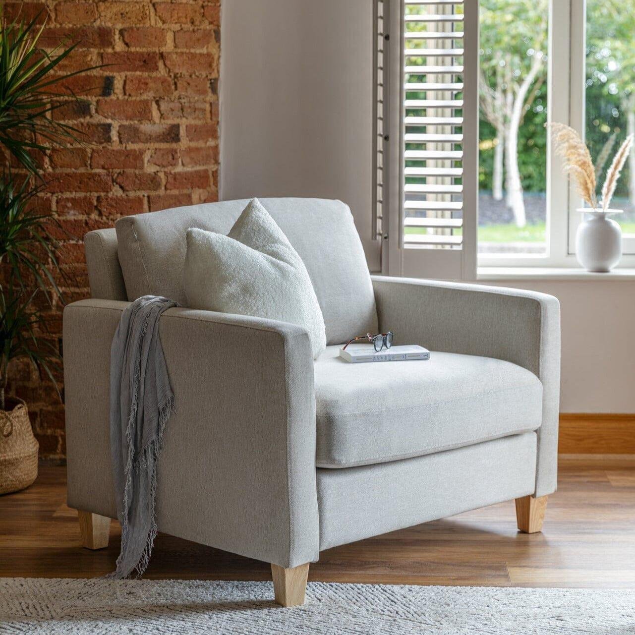 ava-armchair-beige-laura-james-1 Ava Sand Armchair - Pale Oak Legs