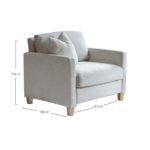 Ava Sand Armchair - Pale Oak Legs - Image 10