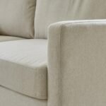 Ava  Large Chaise Corner Sofa - Left Hand - Sand with Pale Oak Legs - Image 2