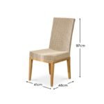 Reid Linen Grey Dining Chairs - Set of 2 - Whitewash Mindi Wood Legs - Image 8