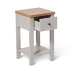 Bampton 1 Drawer Bedside Table - Stone Grey - Image 3
