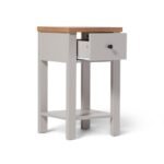 Bampton 1 Drawer Bedside Table - Stone Grey - Image 4