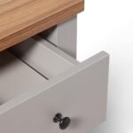 Bampton 1 Drawer Bedside Table - Stone Grey - Image 6