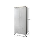 Outlet - Bampton 2 Door Tall Wardrobe - Stone Grey - Image 7