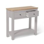 Bampton Stone Grey 2 Drawer Console Table - Image 8