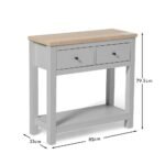 Bampton Stone Grey 2 Drawer Console Table - Image 9
