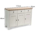 Bampton 3 Door Sideboard - Stone Grey - Image 8