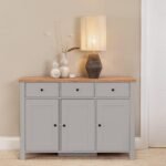 Outlet - Bampton 3 Door Sideboard - Stone Grey