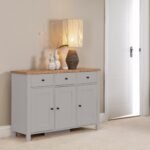 Bampton 3 Door Sideboard - Stone Grey - Image 4