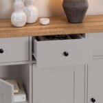 Bampton 3 Door Sideboard - Stone Grey - Image 3