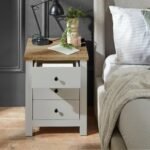 Bampton 3 Drawer Bedside Table - Stone Grey - Image 3