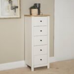 Bampton 5 Drawer Tallboy - Alabaster White - Image 4