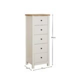 Bampton 5 Drawer Tallboy - Alabaster White - Image 6